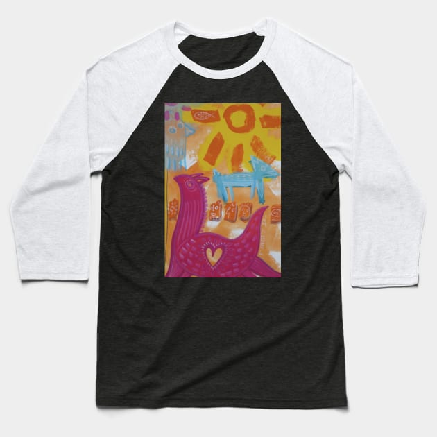 horse Baseball T-Shirt by Angel Rivas